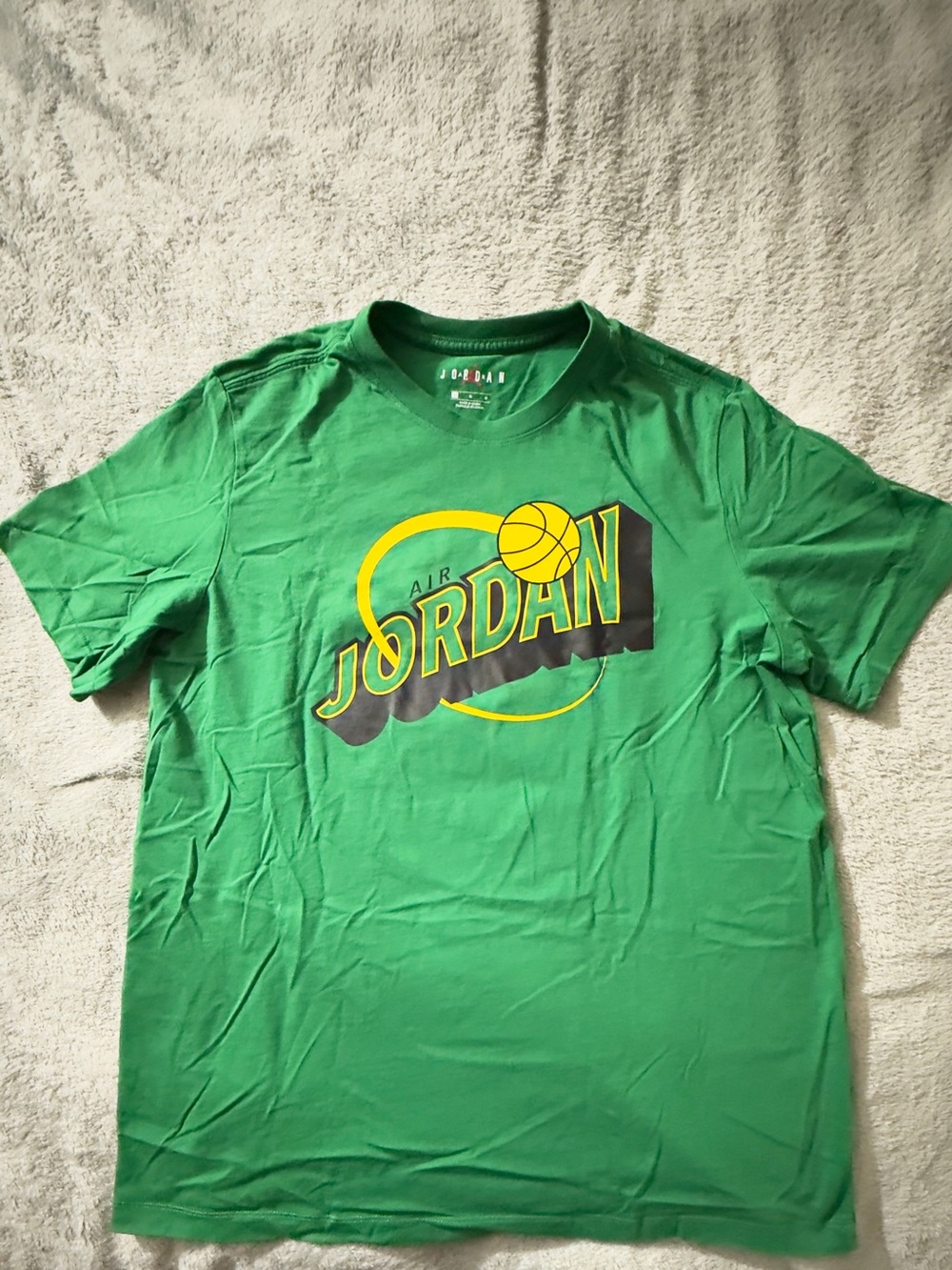 Jordan Green Tee with Yellow Jumpman Logo